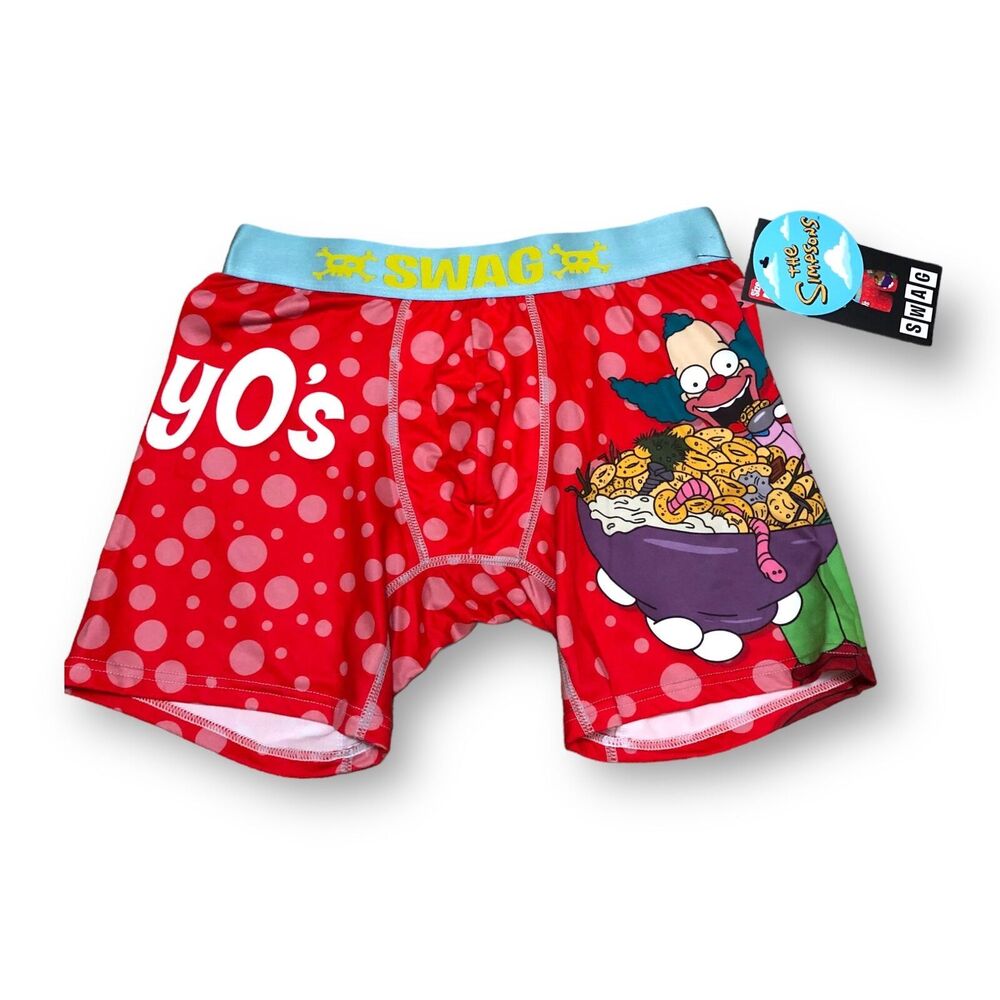Swag The Simpsons Men's "Frosted Krusty O's" Boxer Briefs - Large